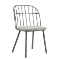 metal chair leather cushion dining chair for restaurant